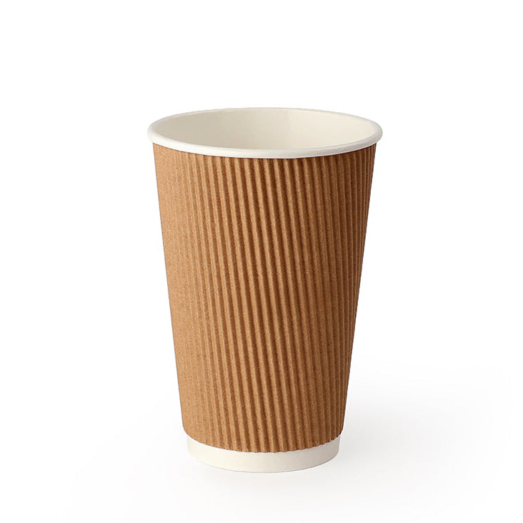 Green Leaf 12oz Kraft Ripple Cups 500pc
