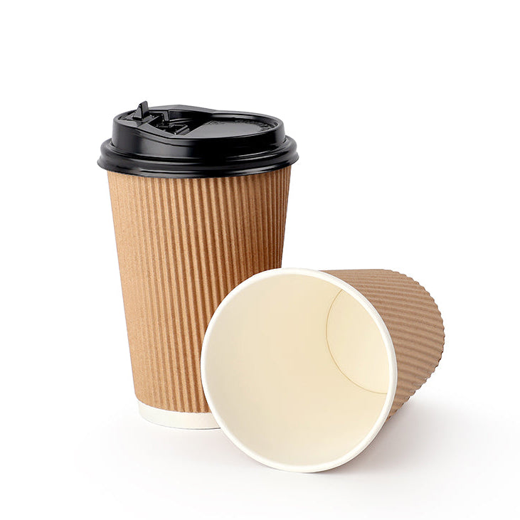 Green Leaf 12oz Kraft Ripple Cups 500pc
