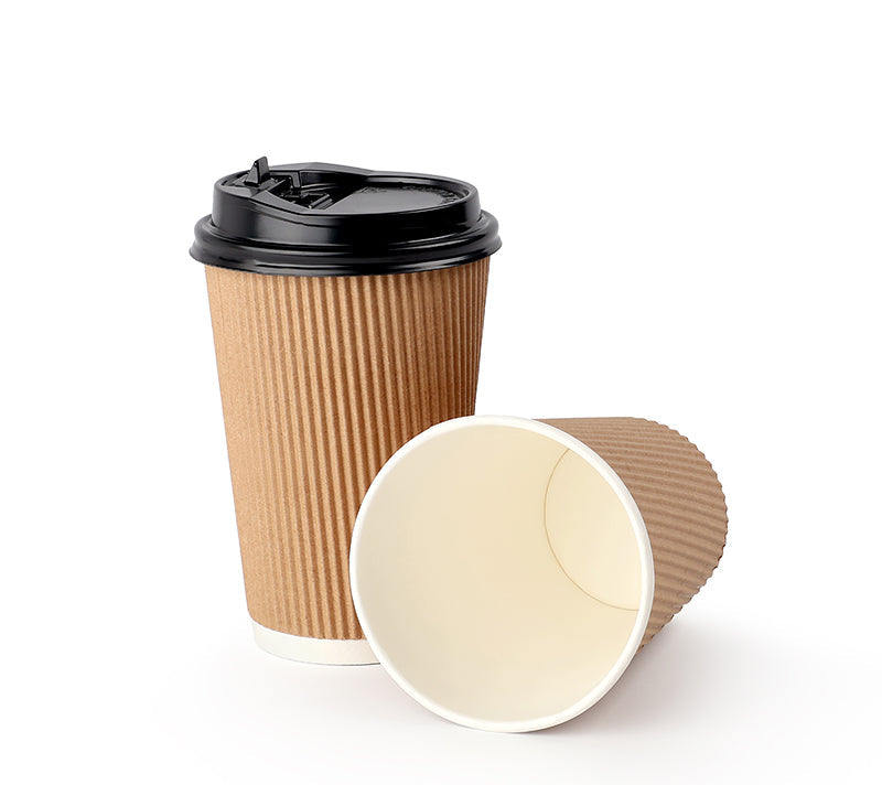 Green Leaf 16oz Kraft Ripple Cups 1x500